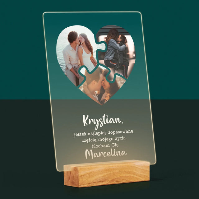 Fotokolaż: Walentynkowe Puzzle - Wydruk Na Szkle Akrylowym