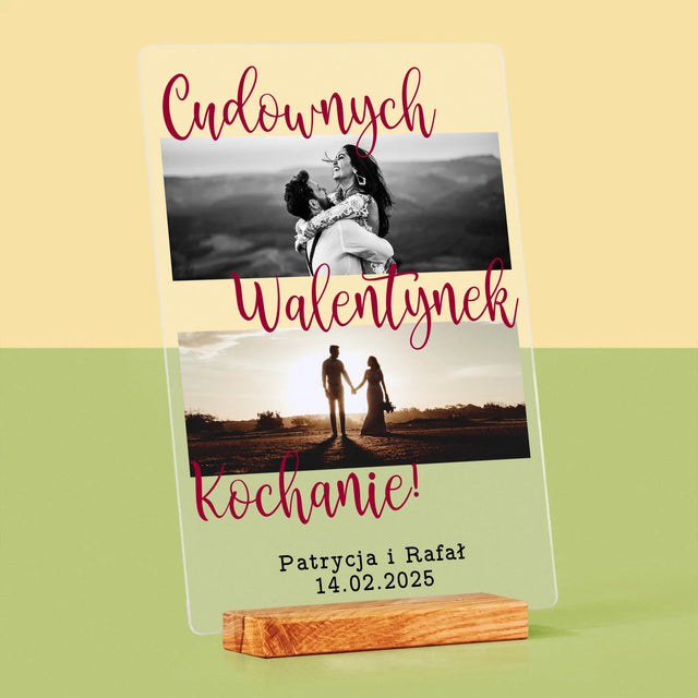 Fotokolaż: Cudownych Walentynek - Wydruk Na Szkle Akrylowym