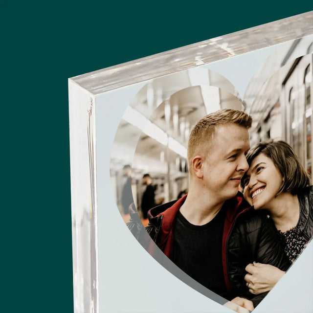 Zdjęcie i Podpis: Nasza Piosenka Serce Kod Qr - Blok Akrylowy