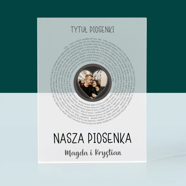Zdjęcie i Podpis: Nasza Piosenka z Tekstem - Blok Akrylowy