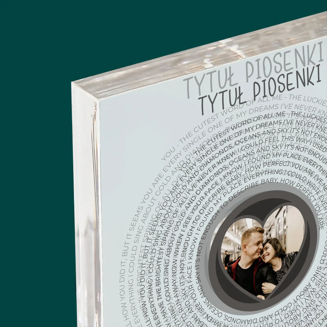 Zdjęcie i Podpis: Nasza Piosenka z Tekstem - Blok Akrylowy