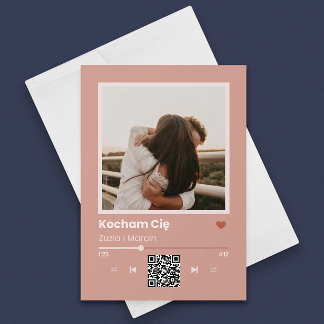 Zdjęcie i Podpis: Twoja Piosenka z Kodem - Kartka z Życzeniami