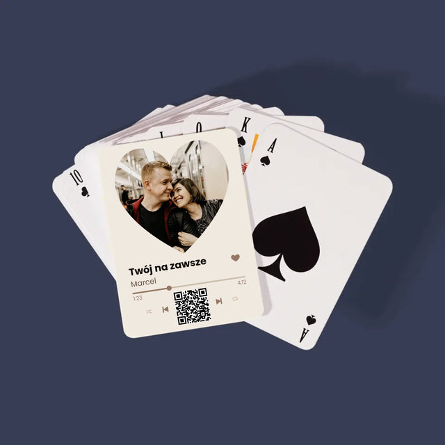 Zdjęcie i Podpis: Nasza Piosenka Serce Kod Qr - Karty Do Gry