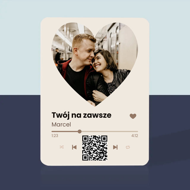 Zdjęcie i Podpis: Nasza Piosenka Serce Kod Qr - Karty Do Gry