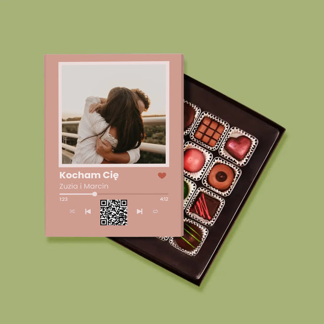 Zdjęcie i Podpis: Twoja Piosenka z Kodem - Praliny Personalizowane