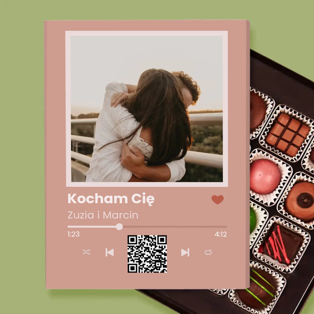 Zdjęcie i Podpis: Twoja Piosenka z Kodem - Praliny Personalizowane