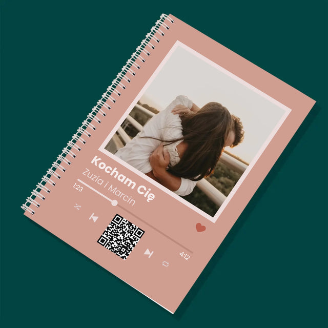 Zdjęcie i Podpis: Twoja Piosenka z Kodem - Planer Dzienny Na Spirali