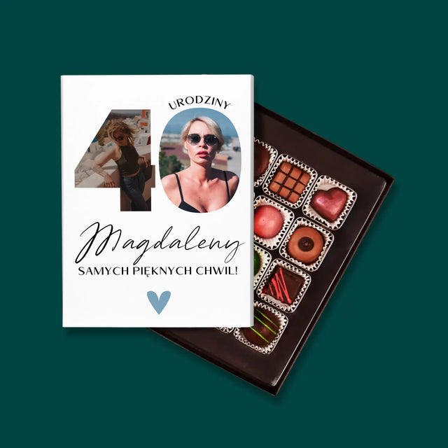 Słowo Ze Zdjęć: 40 Urodziny Piękne Chwile - Personalizowane Praliny