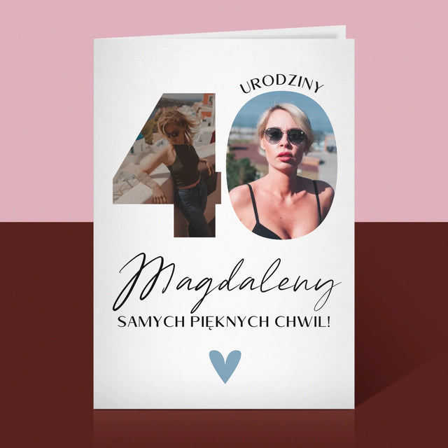 Słowo Ze Zdjęć: 40 Urodziny Piękne Chwile - Kartka Z Życzeniami