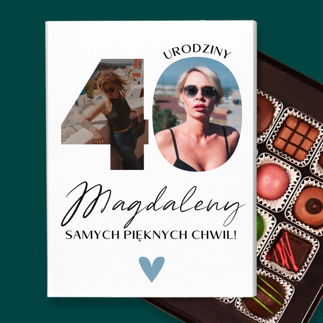 Słowo Ze Zdjęć: 40 Urodziny Piękne Chwile - Personalizowane Praliny