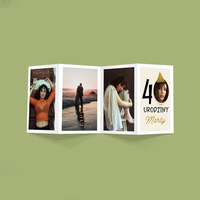 Zdjęcie I Podpis: 40 Urodziny Czapeczka - Duża Harmonijka Ze Zdjęć