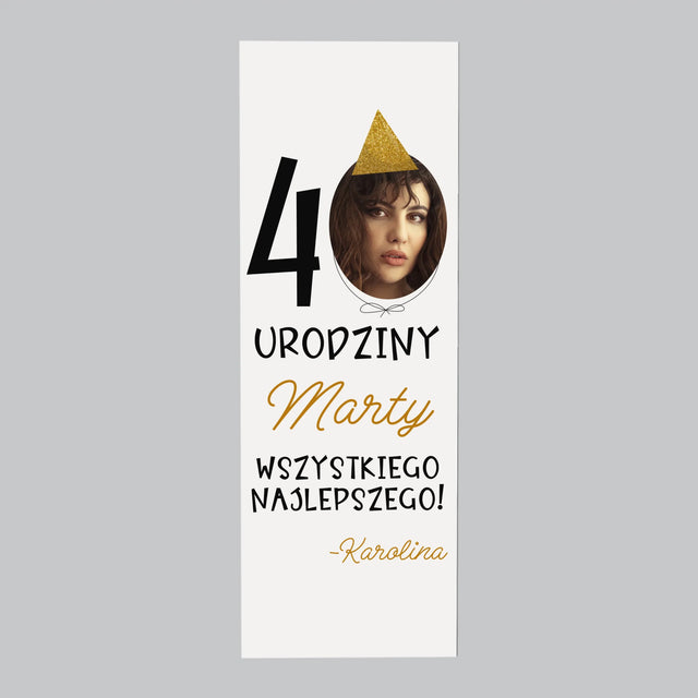 Zdjęcie I Podpis: 40 Urodziny Czapeczka - Magnes Na Lodówkę