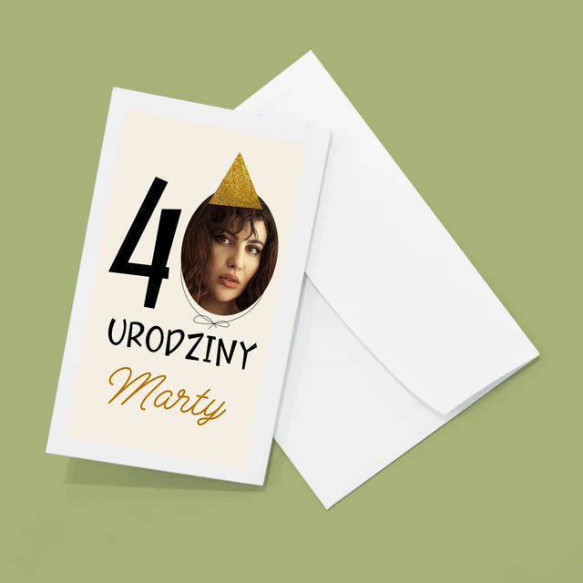 Zdjęcie I Podpis: 40 Urodziny Czapeczka - Duża Harmonijka Ze Zdjęć