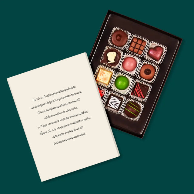 Zdjęcie I Podpis: 40 Urodziny Czapeczka - Personalizowane Praliny