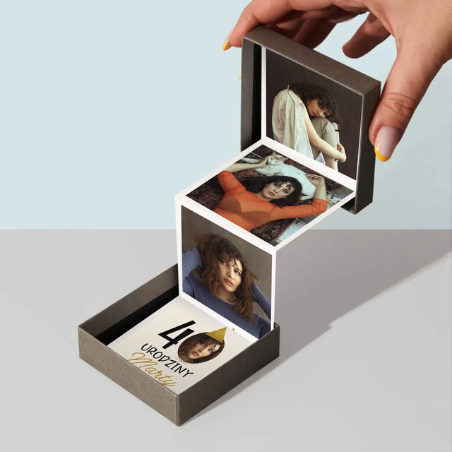 Zdjęcie I Podpis: 40 Urodziny Czapeczka - Zestaw Zdjęć Harmonijka