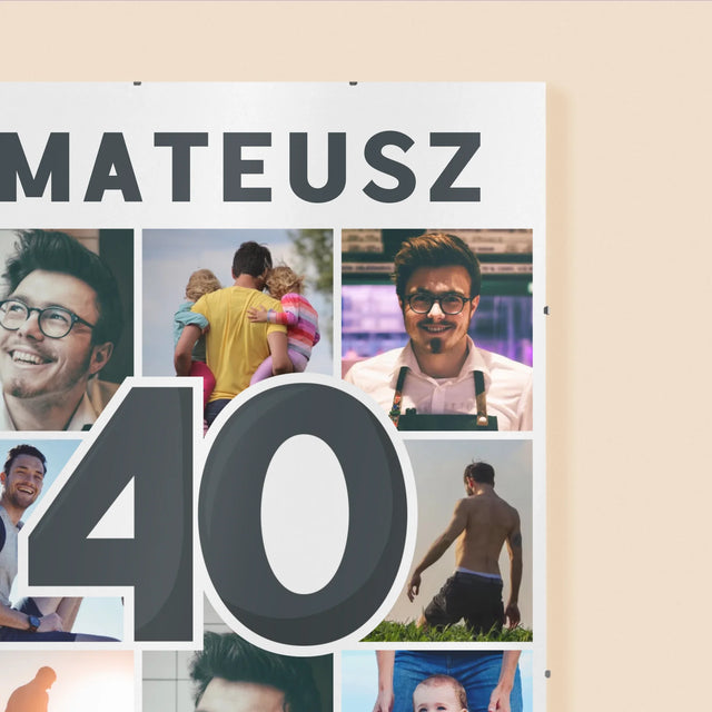 Fotokolaż: 40 Lat - Personalizowany Plakat
