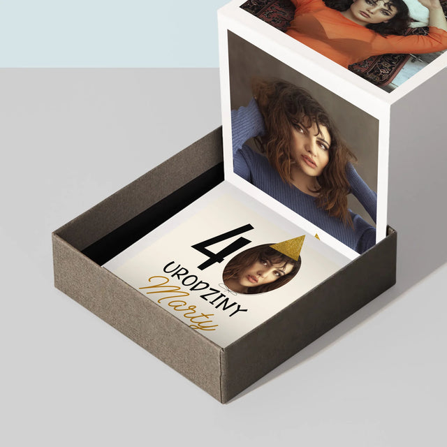 Zdjęcie I Podpis: 40 Urodziny Czapeczka - Zestaw Zdjęć Harmonijka