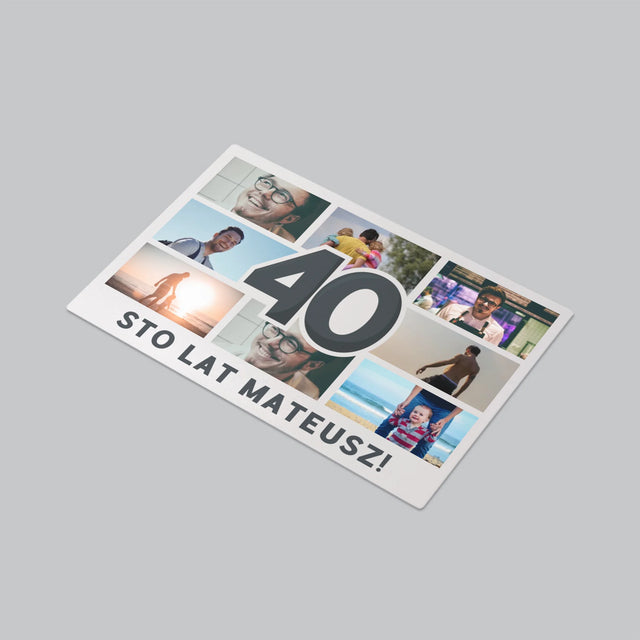Fotokolaż: 40 Lat - Podkładka Na Biurko