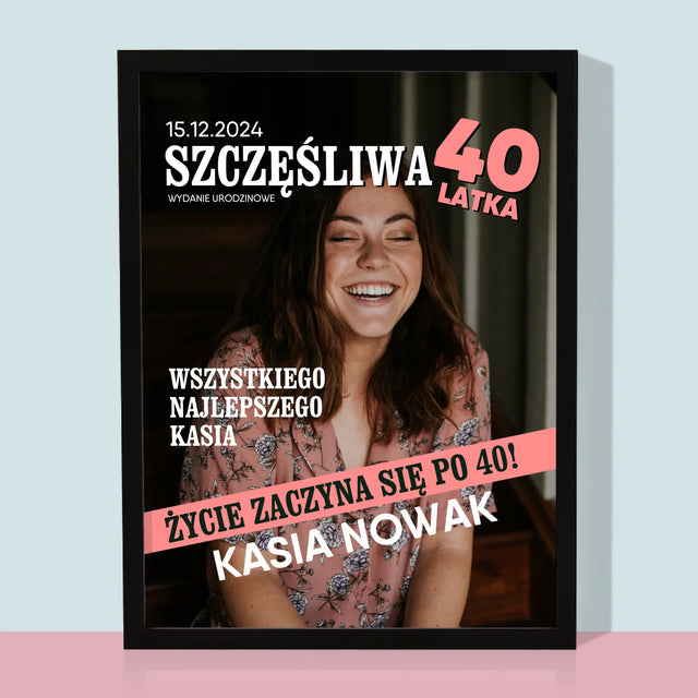Okładka Magazynu: Szczęśliwa 40-Latka - Wydruk Obramowany