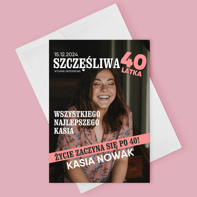 Okładka Magazynu: Szczęśliwa 40-Latka - Kartka Z Życzeniami