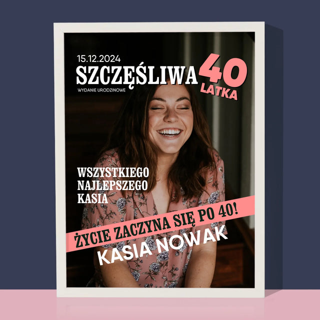 Okładka Magazynu: Szczęśliwa 40-Latka - Wydruk Obramowany