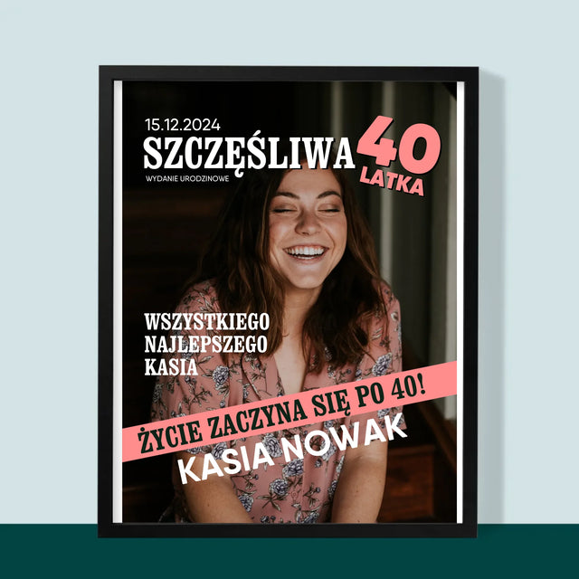 Okładka Magazynu: Szczęśliwa 40-Latka - Wydruk Obramowany
