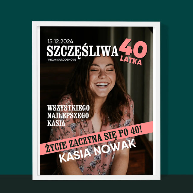 Okładka Magazynu: Szczęśliwa 40-Latka - Wydruk Obramowany