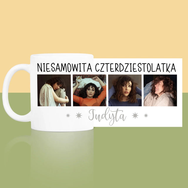 Fotokolaż: Niesamowita Czterdziestolatka - Kubek z Nadrukiem