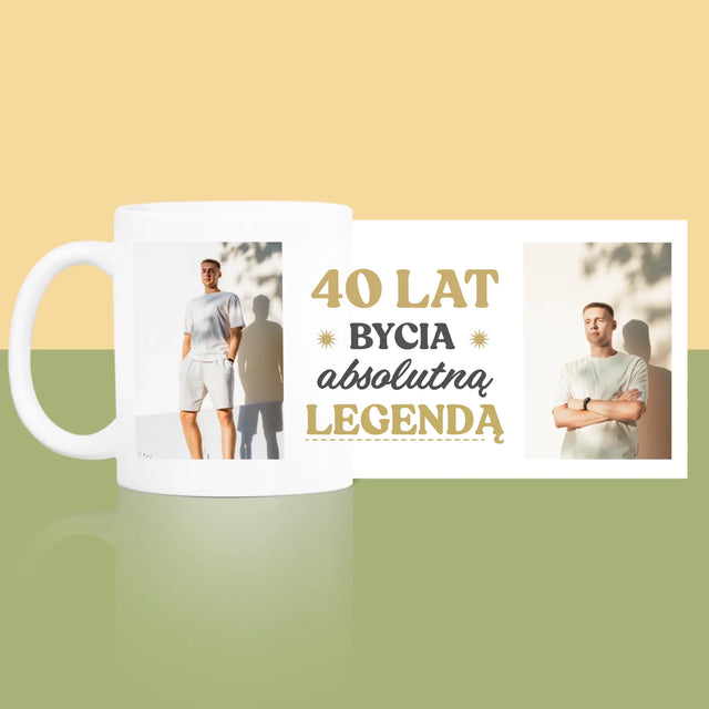 Fotokolaż: 40 Lat Bycia Legendą - Kubek z Nadrukiem