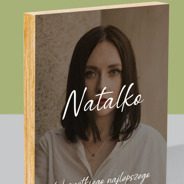 Zdjęcie I Podpis: 40 Urodziny Wszystkiego Najlepszego - Wydruk Na Drewnie