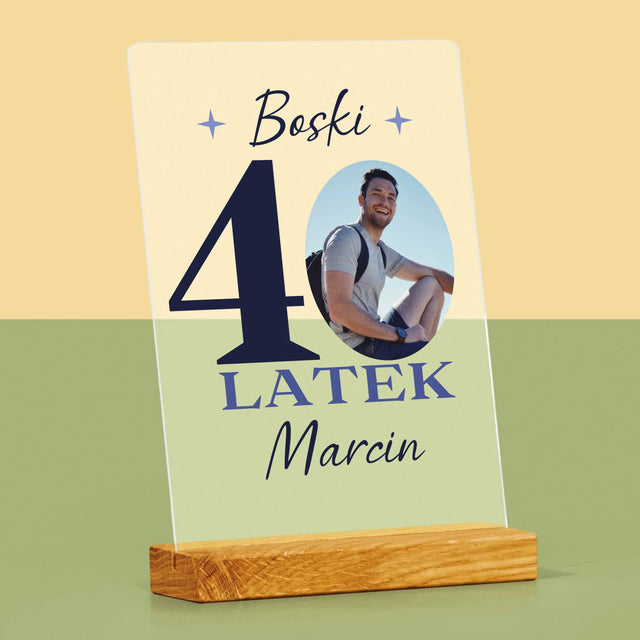 Zdjęcie I Podpis: Boski 40-Latek - Wydruk Na Szkle Akrylowym