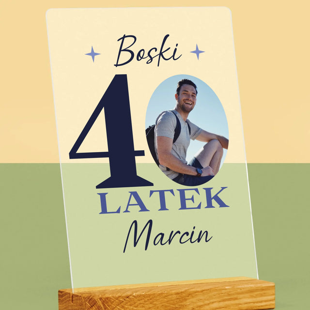 Zdjęcie I Podpis: Boski 40-Latek - Wydruk Na Szkle Akrylowym