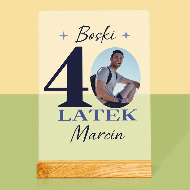 Zdjęcie I Podpis: Boski 40-Latek - Wydruk Na Szkle Akrylowym