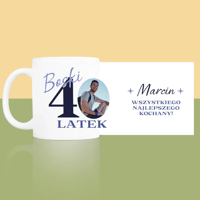 Zdjęcie I Podpis: Boski 40-Latek - Kubek z Nadrukiem
