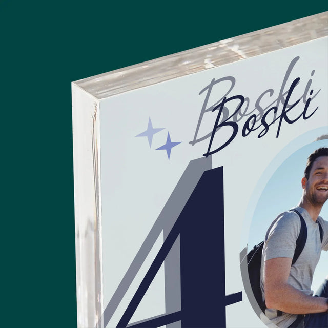 Zdjęcie I Podpis: Boski 40-Latek - Blok Akrylowy