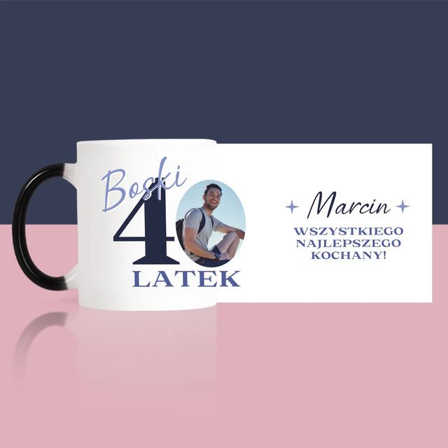 Zdjęcie I Podpis: Boski 40-Latek - Kubek z Nadrukiem