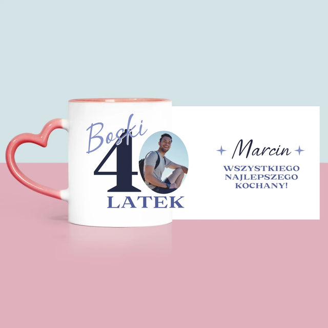 Zdjęcie I Podpis: Boski 40-Latek - Kubek z Nadrukiem