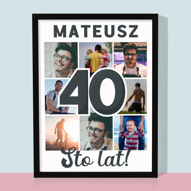Fotokolaż: 40 Lat - Wydruk Obramowany
