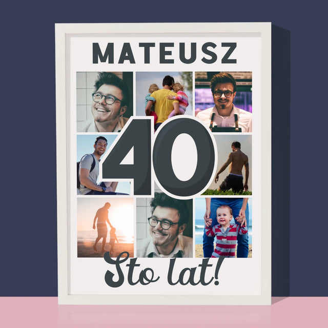 Fotokolaż: 40 Lat - Wydruk Obramowany