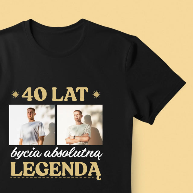 Fotokolaż: 40 Lat Bycia Legendą - Koszulka Męska z Nadrukiem