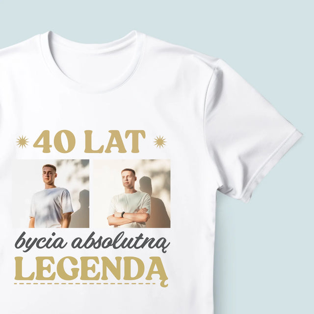 Fotokolaż: 40 Lat Bycia Legendą - Koszulka Męska z Nadrukiem