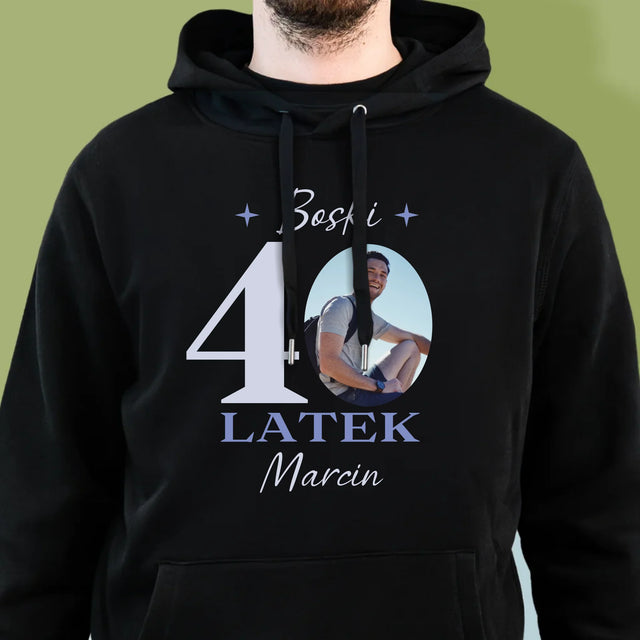 Zdjęcie I Podpis: Boski 40-Latek - Bluza Męska Z Kapturem