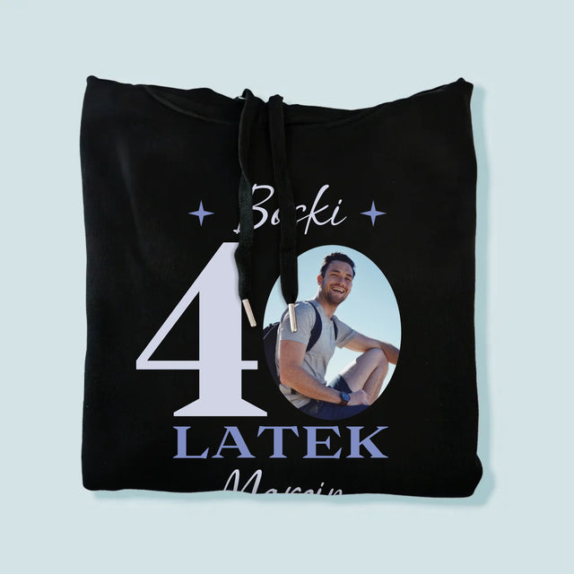 Zdjęcie I Podpis: Boski 40-Latek - Bluza Męska Z Kapturem
