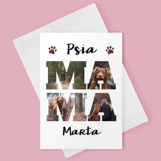 Słowo Ze Zdjęć: Psia Mama z Twoich Zdjęć - Kartka z Życzeniami