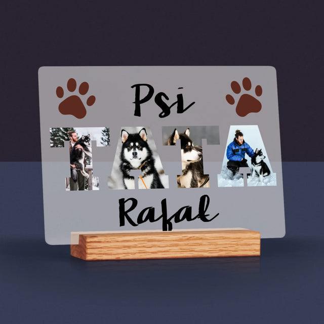 Słowo Ze Zdjęć: Psi Tata - Wydruk Na Szkle Akrylowym