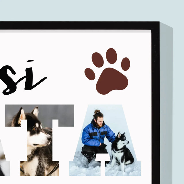 Słowo Ze Zdjęć: Psi Tata - Wydruk Obramowany