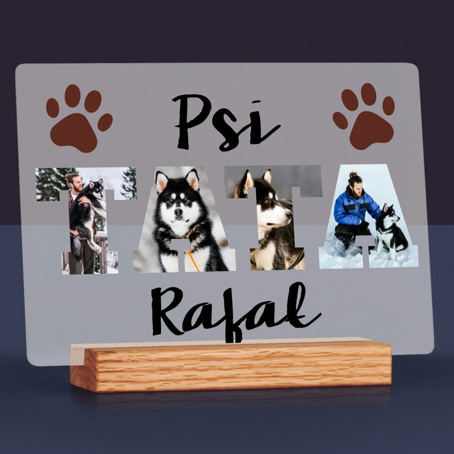 Słowo Ze Zdjęć: Psi Tata - Wydruk Na Szkle Akrylowym