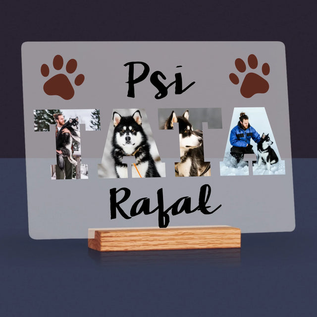 Słowo Ze Zdjęć: Psi Tata - Wydruk Na Szkle Akrylowym