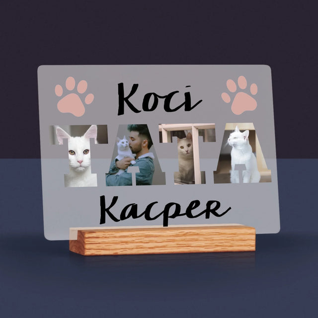 Słowo Ze Zdjęć: Koci Tata - Wydruk Na Szkle Akrylowym