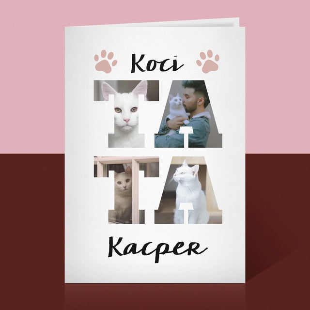 Słowo Ze Zdjęć: Koci Tata - Kartka z Życzeniami